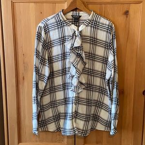 Eddie Bauer Cotton Plaid Top XL